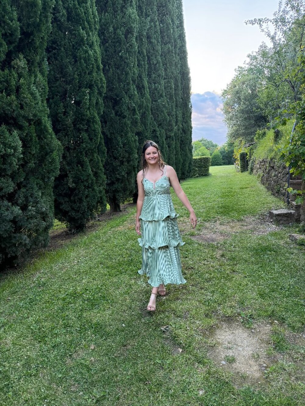 ASTR Lupin Pleated Tiered Maxi Dress
